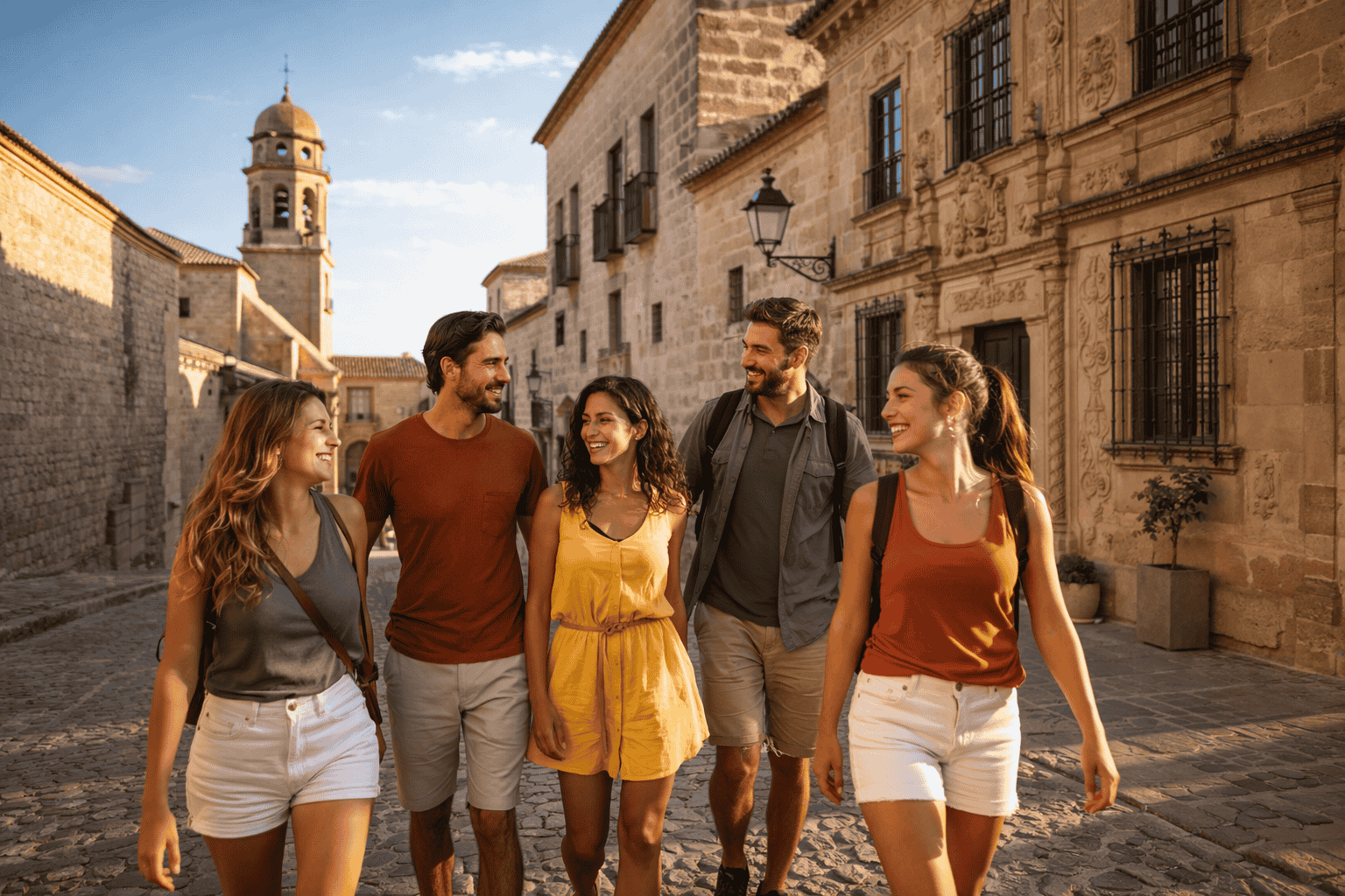 Grupo haciendo planes cerca de Jaén en el puente de mayo